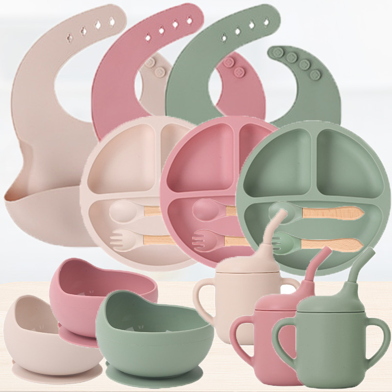 Baby Food Set - Набор детской силиконовой посуды, 1/2/3/5 шт.