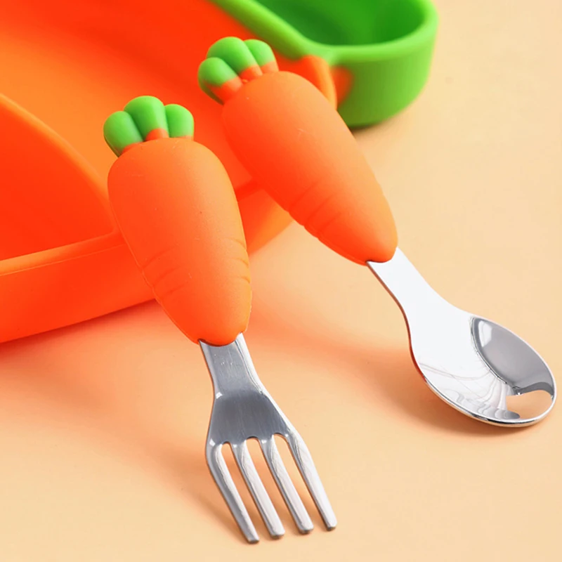 Детская морковная силиконовая  – обзор и цена Self Feed Spoon