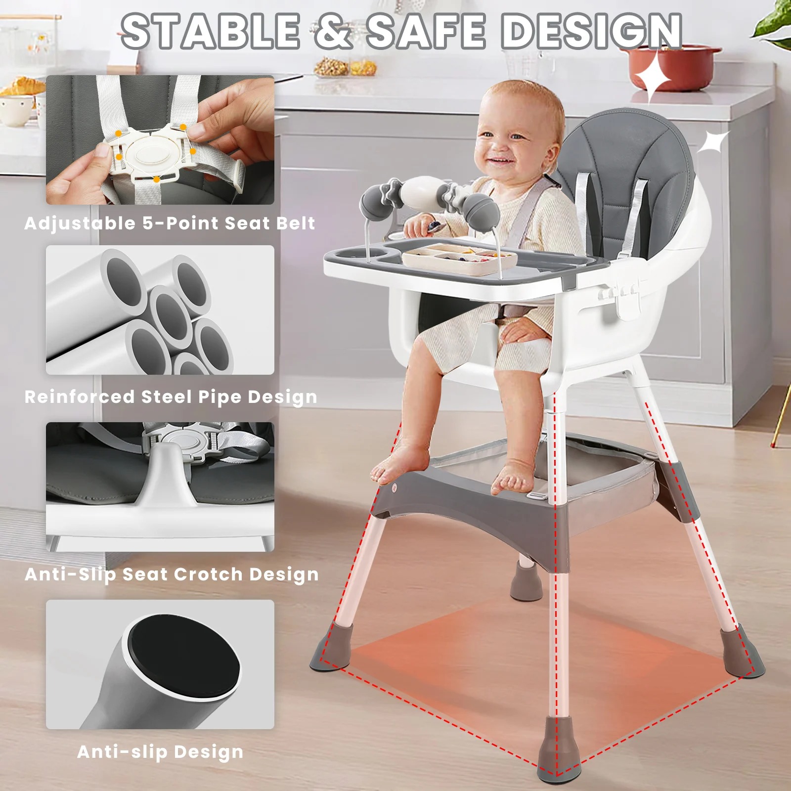 Регулируемый детский стульчик  – обзор и цена Baby Food Chair